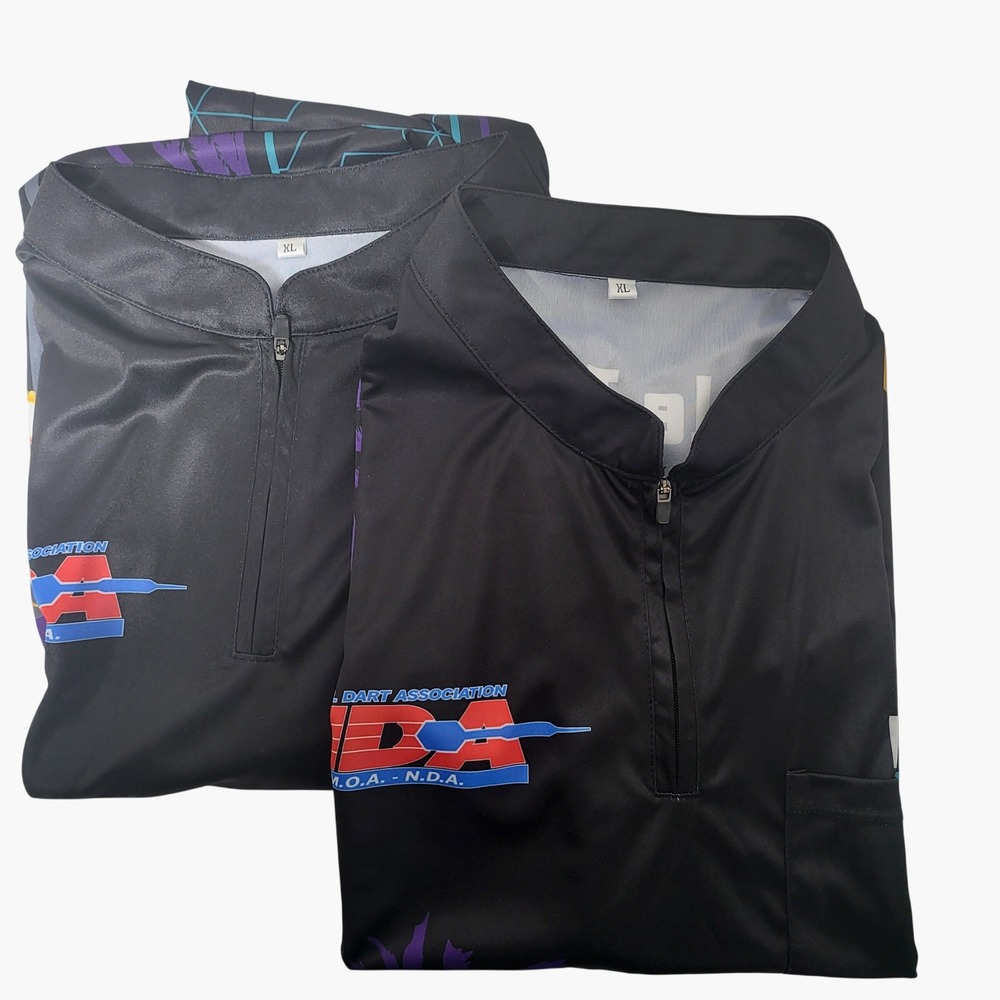 NDA Team Dart‎ 2023 Las Vegas Tournament Jersey Mens XL Black Quarter Zip Shirts